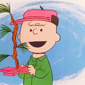 Charlie Brown kerst gematteerde vintage pinda&#39;s 1965 8 x 10 print