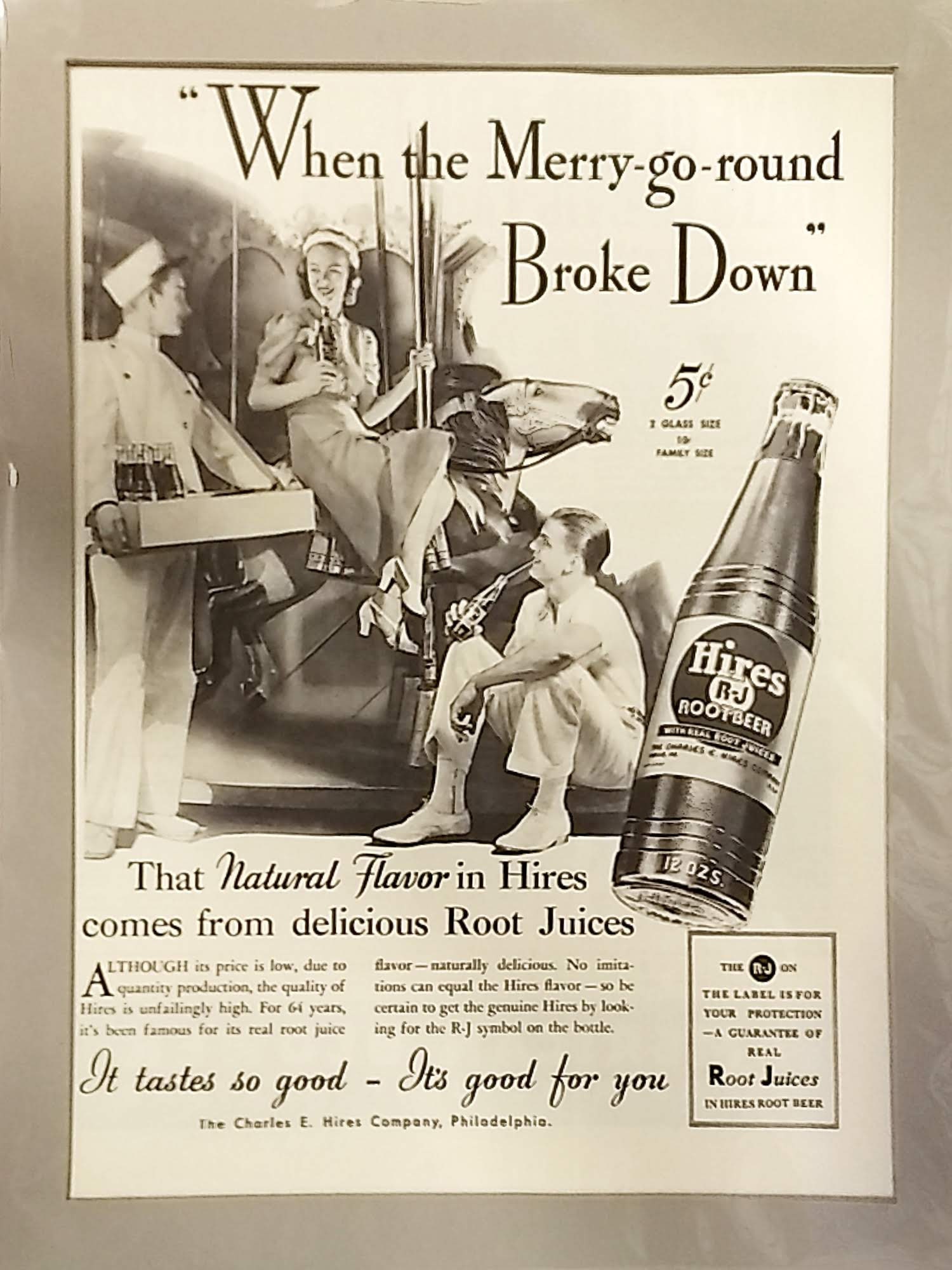 1937 Hires Root Beer Ad Matted Vintage 11x14 Print - Etsy