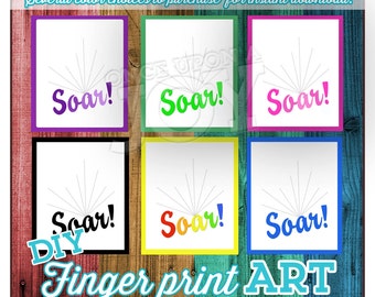 SOAR (Blue) - DIY finger print art for gifting - Instant Download