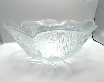 Pertti Kallioinen for Dansk Cow Parsley Glass Serving Bowl | Made in Italy | 9” diameter, 4” high