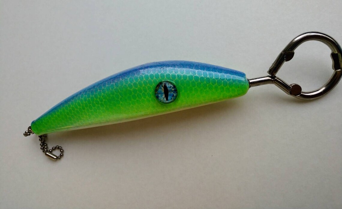 Sale Wooden fishing lure beer bottle opener / blue breeze Etsy