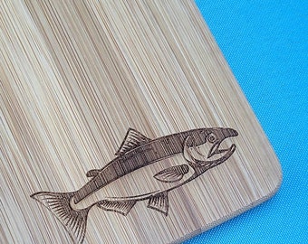 Bamboo Cutting Board - Fish detail - Salmon