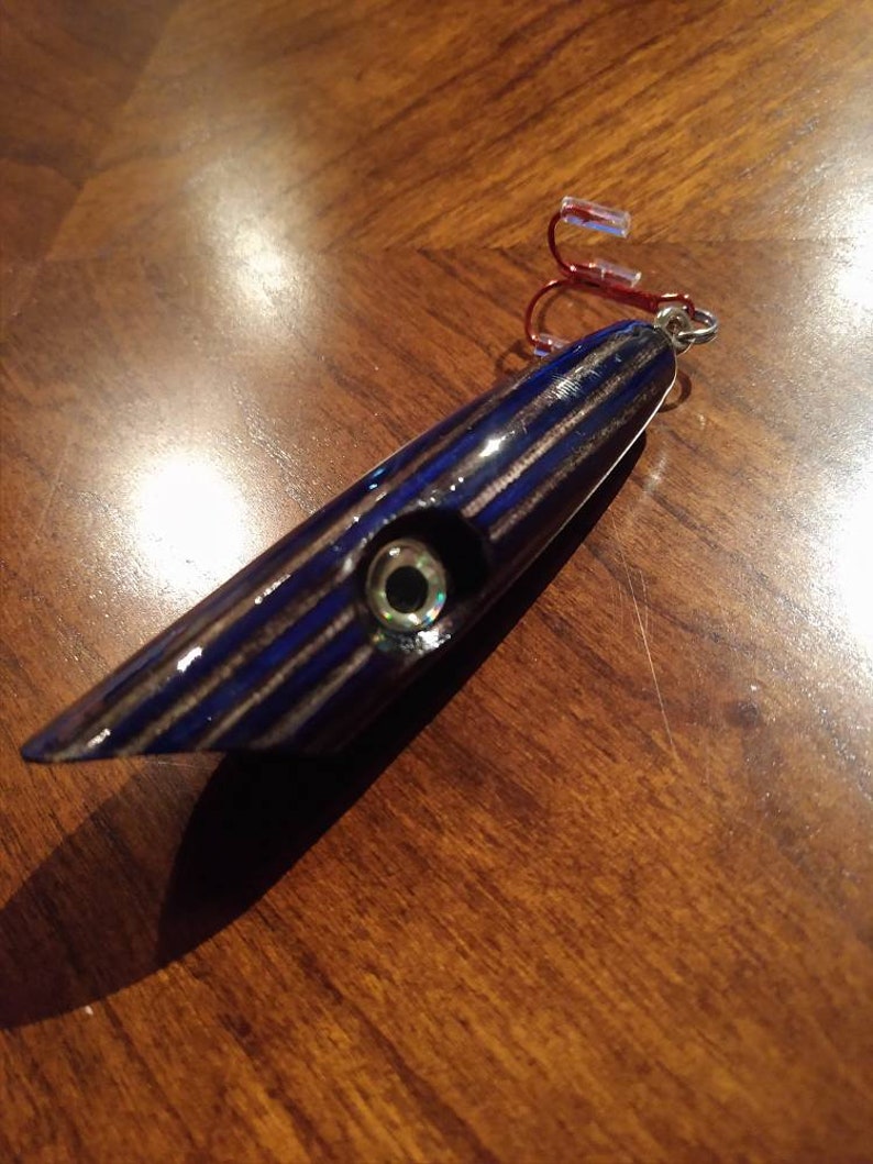 Top water Wooden Fishing Lure / Colored Wood / Blue / Surface Etsy
