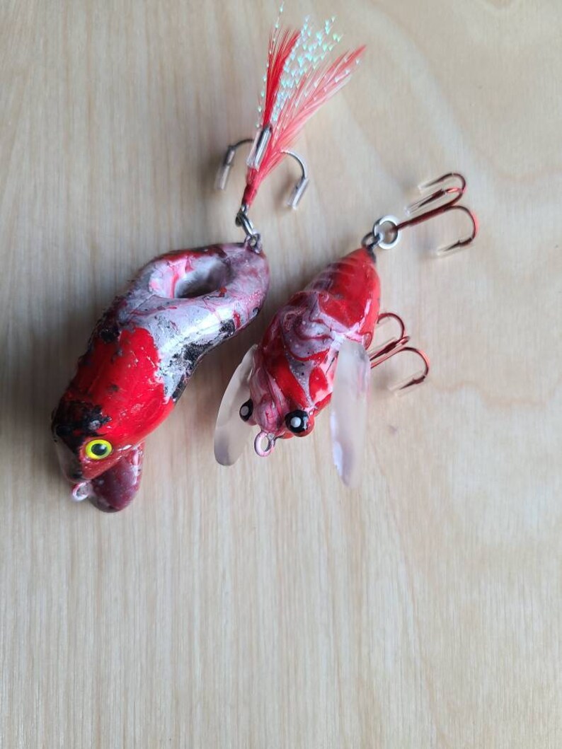 Modern Hard bait / Plastic Frog Lure and Bug Lure / Magic Red Etsy