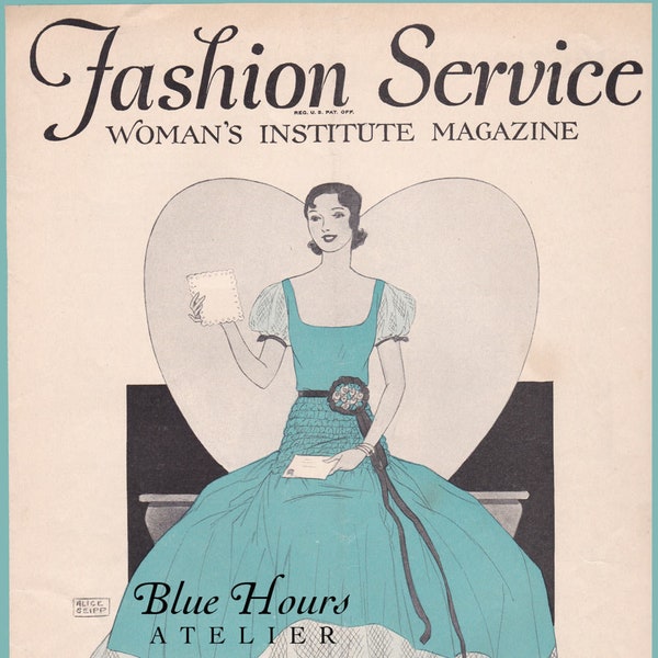 PDF Reproduction - 1930 - February Fashion Service Magazine - Woman's Institute - Art Deco  - Instant Download