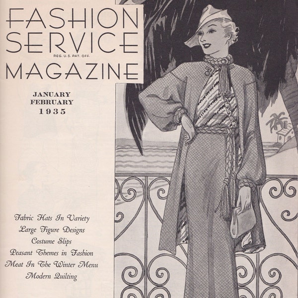 PDF Reproduction - 1935 January February - Fashion Service - Woman's Institute - Instant Download