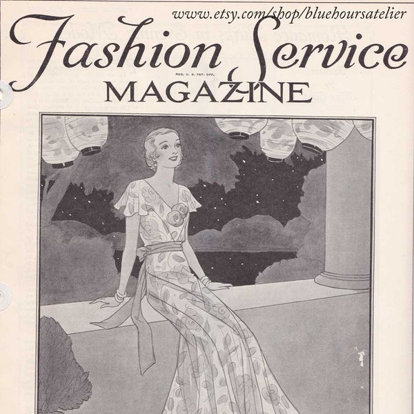 PDF Reproduction - 1932 - June Fashion Service Magazine - Woman's Institute - Art Deco  - Instant Download