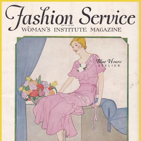 PDF Reproduction - 1930 - March (Spring) Fashion Service Magazine - Woman's Institute - Art Deco - Instant Download