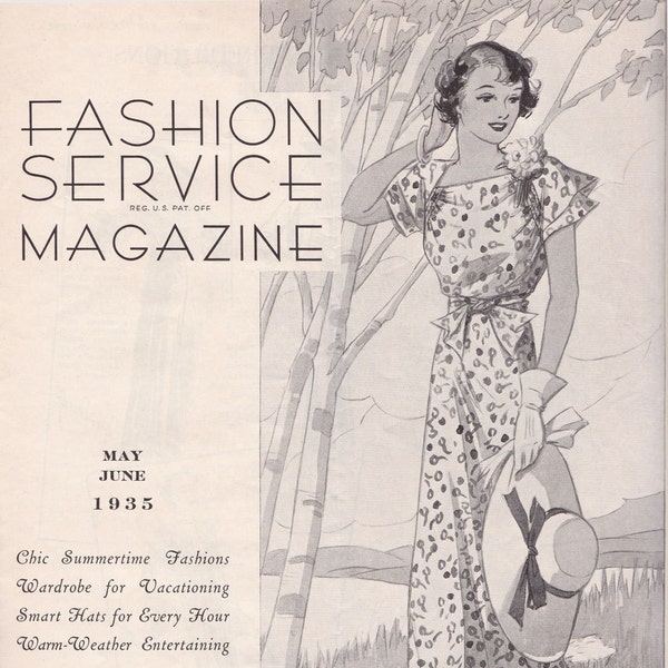 PDF Reproduction - 1935 May June Fashion Service - Woman's Institute - Instant Download