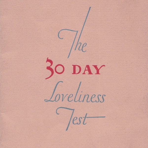 PDF Reproduction - 1930 - 30 Day Loveliness Test - 1930s Beauty and Grooming Guide - Instant Download