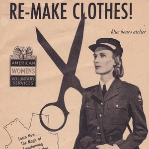 PDF Reproduction - 1940s - Remake Clothes - Repurposed Clothing Sewing Booklet - WW2 Sewing and Thrift - Recycle Clothing - Instant Download