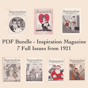 PDF Bundle - 1921 Inspiration Magazine - Seven Issues - Woman&#39;s Institute Fashion Inspiration - PDF  - Instant Download