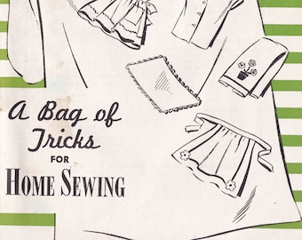 PDF Reproduction - 1940s - A Bag of Tricks for Home Sewing - Cotton Bag Sewing Booklet - WW2 Sewing and Thrift - Instant Download