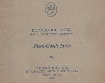 Reprodukcja w formacie PDF - 1923 - Broszura na temat towarów jednostkowych - Kurs kapelusznictwa Instytutu Kobiet - Natychmiastowe pobranie