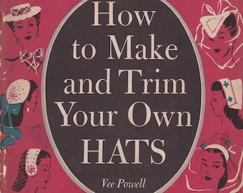 PDF Reproduction - 1944 - How to Make and Trim Your Own Hat, Vee Powell, vintage millinery and accessories - Instant Download