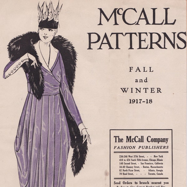 PDF Reproduction - 1917-1918 Fall and Winter - McCall Pattern Catalog Booklet - 1910s Fashion Titanic Era WW1 - Instant Download