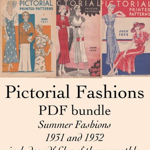 PDF Bundle 1931 1932 Summer Fashions Three Pictorial Pattern Catalogs of Art Deco Era Fashions PDF Instant Download image 1