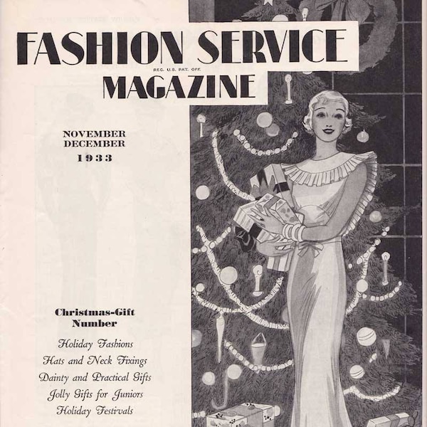 PDF Reproduction - 1933 November December Fashion Service - Woman's Institute - Instant Download