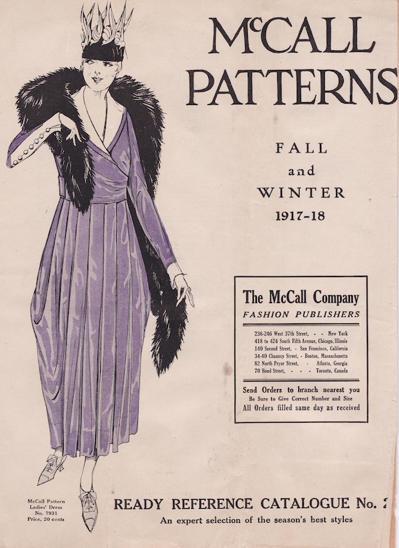 PDF Reproduction - 1917-1918 Fall and Winter - Mccall Pattern Catalog  Booklet - 1910s Fashion Titanic Era WW1 - Instant Download - Etsy