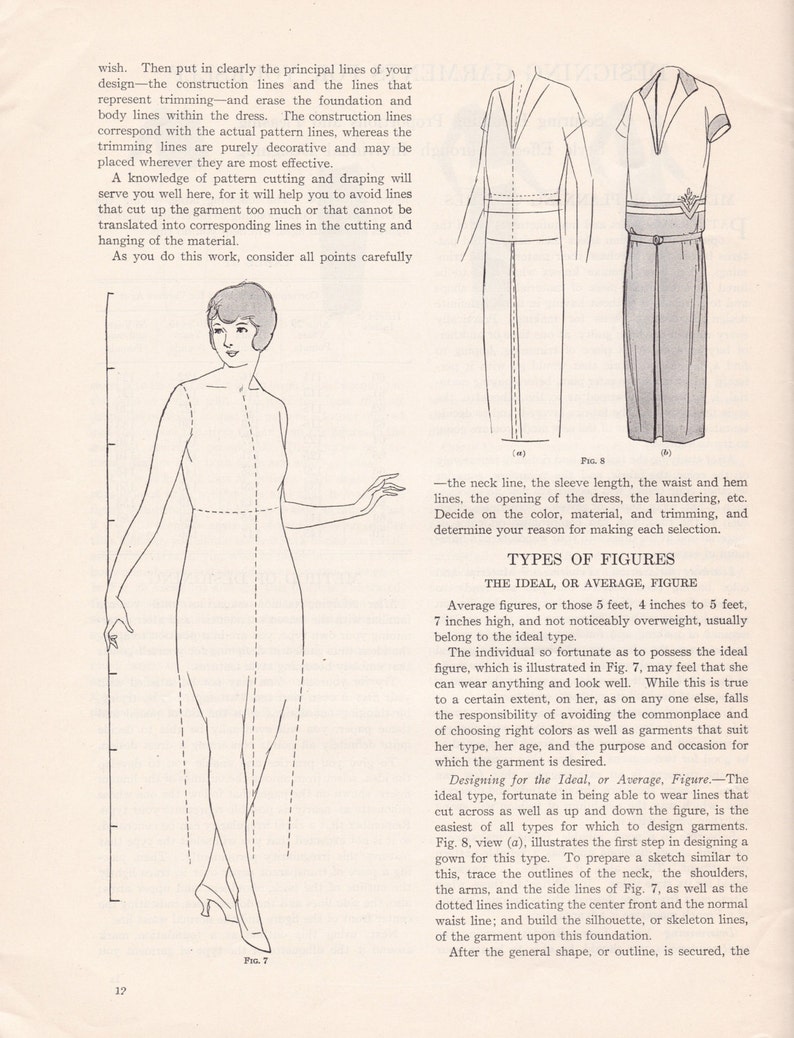 PDF Reproduction 1925 Designing and Planning Clothes Woman's Institute Book Instant Download image 3