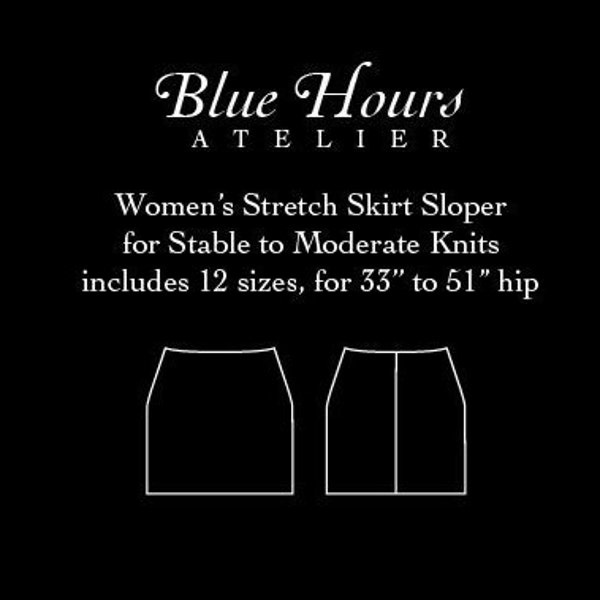 Women's Stretch Skirt Sloper, 33" to 51" Full Hip Sizes - PDF Tiled and Copyshop Files - Pattern Fitting and Drafting Aid - Instant Download