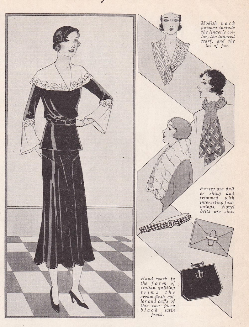 PDF Reproduction 1931 September Woman's Institute Fashion Service Magazine Art Deco Instant Download image 4