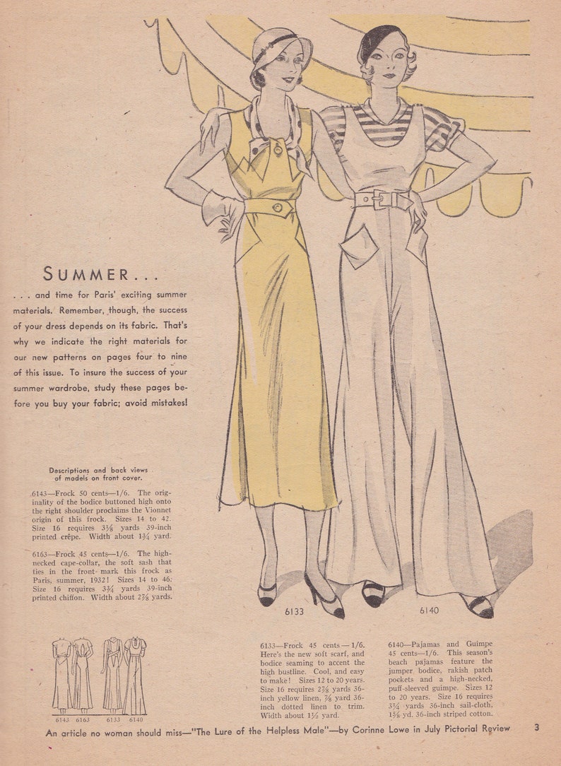 PDF Bundle 1931 1932 Summer Fashions Three Pictorial Pattern Catalogs of Art Deco Era Fashions PDF Instant Download image 8