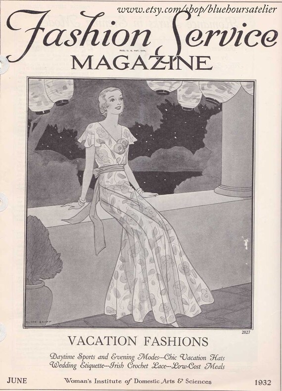 Patrons Favoris et Minerve Vintage French Fashion Catalog PDF Reproduction 1935 July Patron Journal 1930s Style