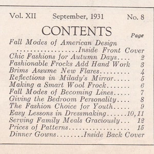 PDF Reproduction 1931 September Woman's Institute Fashion Service Magazine Art Deco Instant Download image 2