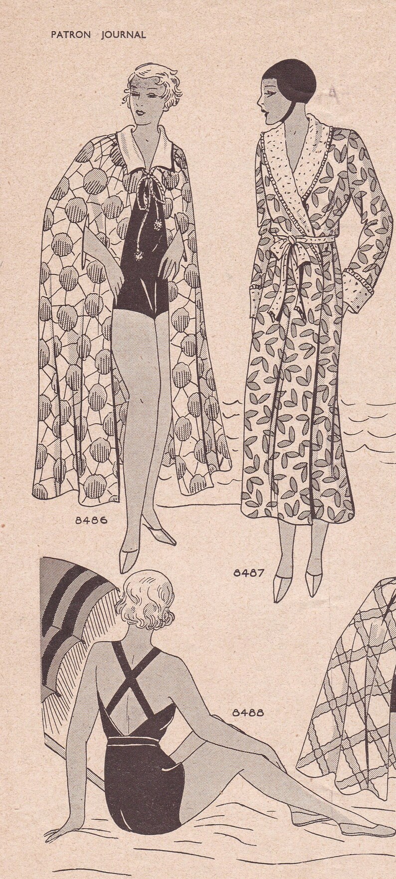 Patrons Favoris et Minerve Vintage French Fashion Catalog PDF Reproduction 1935 July Patron Journal 1930s Style