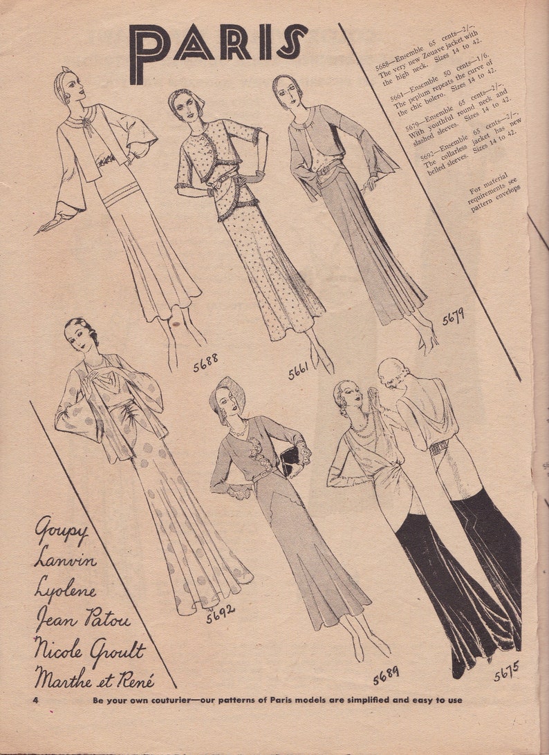 PDF Bundle 1931 1932 Summer Fashions Three Pictorial Pattern Catalogs of Art Deco Era Fashions PDF Instant Download image 2