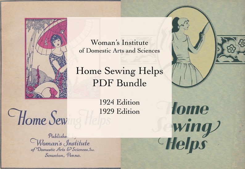 PDF Reproduction Bundle 1924 and 1929 Home Sewing Helps Woman's Institute Books Instant Download image 1