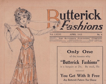 Reproducción en PDF - Abril de 1915 - Catálogo de patrones Butterick - Moda de la década de 1910, era del Titanic - Descarga instantánea