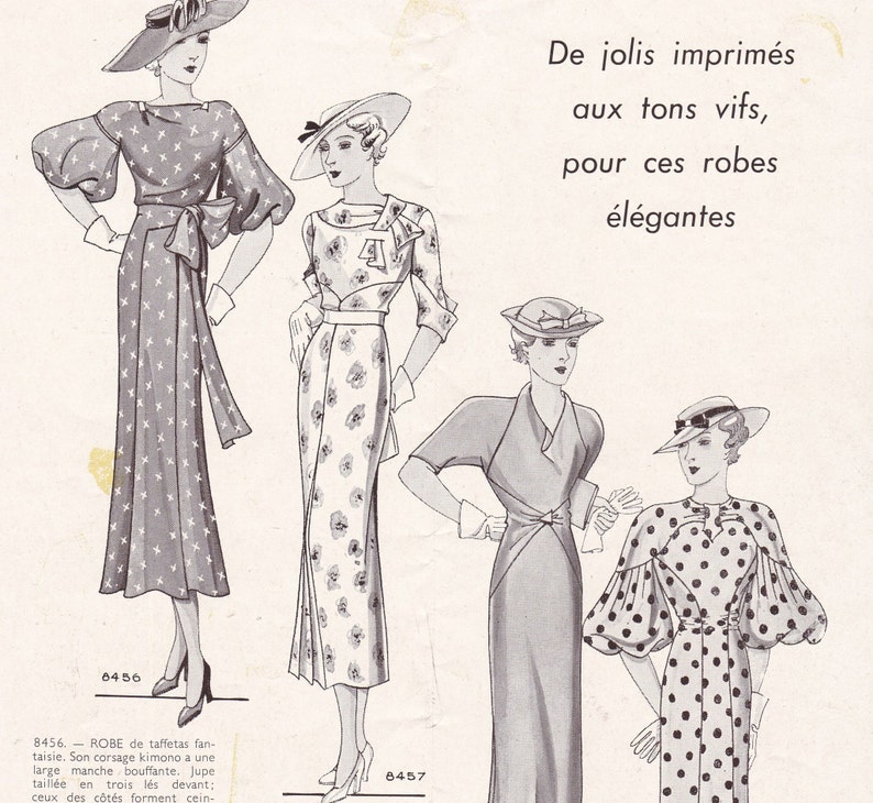 Patrons Favoris et Minerve Vintage French Fashion Catalog PDF Reproduction 1935 July Patron Journal 1930s Style