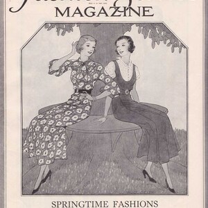 Patrons Favoris et Minerve Vintage French Fashion Catalog PDF Reproduction 1935 July Patron Journal 1930s Style