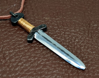 Viking Sword Pendant, forged steel, comes supplied with jewelry cord