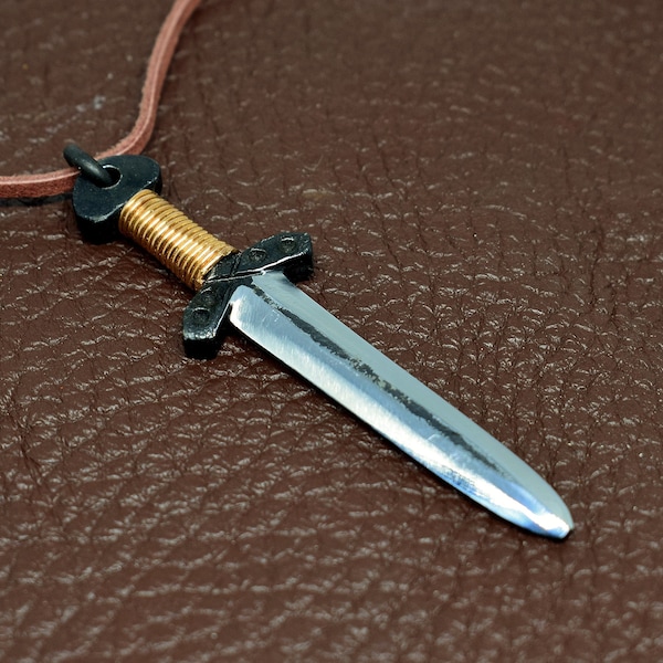 Viking Sword Pendant, forged steel, comes supplied with jewelry cord