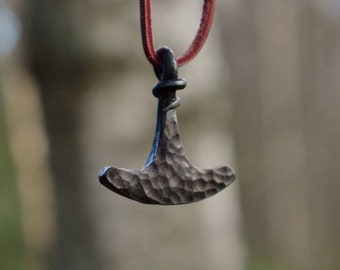 Hand Forged Ukko's Hammer Viking Age Necklace, comes supplied with jewelry cord
