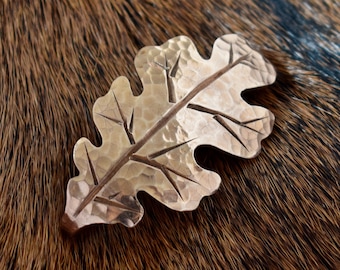 Forged Bronze Oak Leaf Brooch/Pin