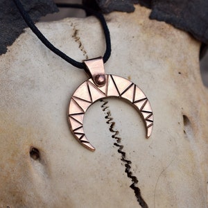 Bronze Viking Lunula Crescent Moon Pendant, sold with jewelry cord