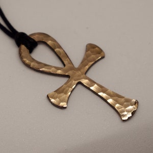 Bronze Egyptian Cross Ankh Pendant, sold with jewelry cord