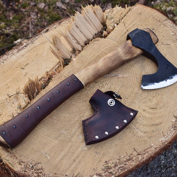 Hand Forged Battle Ready Viking Style Bearded Axe/Camping Axe. Customizable!