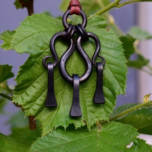Forged Iron Birkarl Viking Pendant, comes supplied with jewelry cord