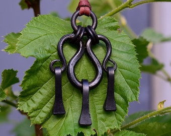 Forged Iron Birkarl Viking Pendant, comes supplied with jewelry cord