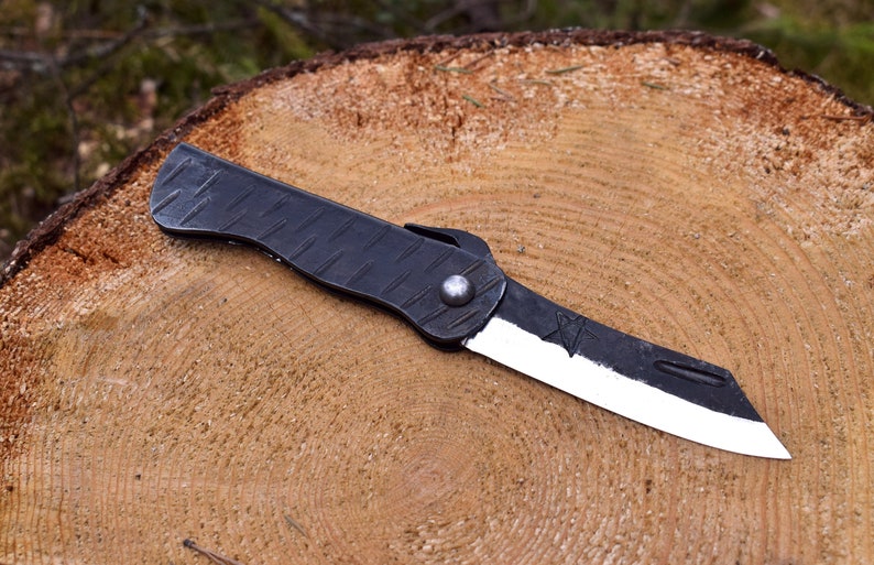 Hand Forged Nordic Higo Style Friction Folder Knife image 1