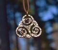 Bronze Celtic Triskelion Pendant, sold with reindeer leather thread product logo