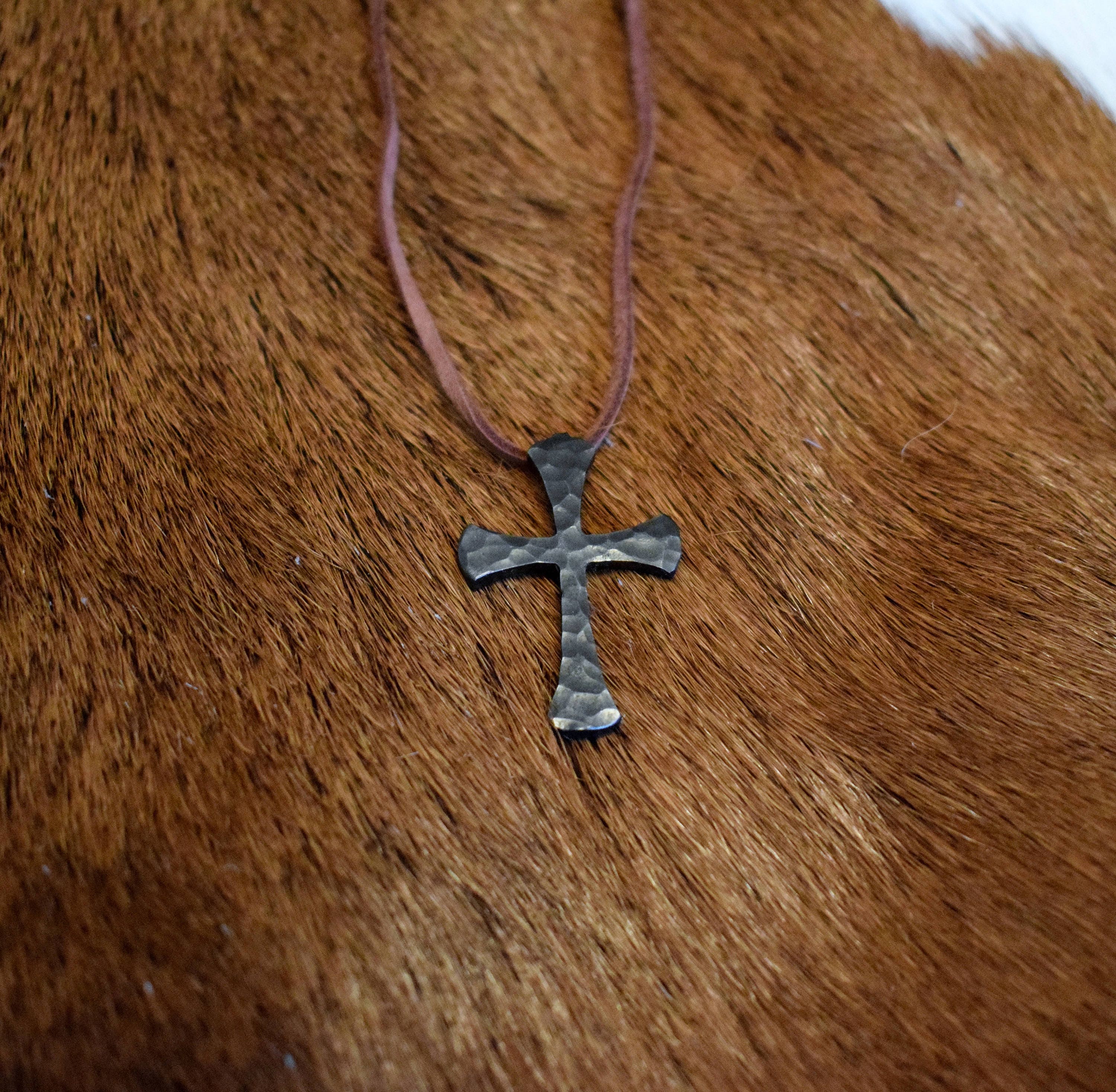 Steel/bronze Crusader Cross Pendant Comes Supplied With Etsy