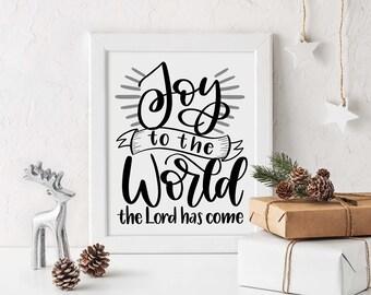 Joy to the World Printable Wall Art | Christmas Quote | Digital Printable | Instant Download