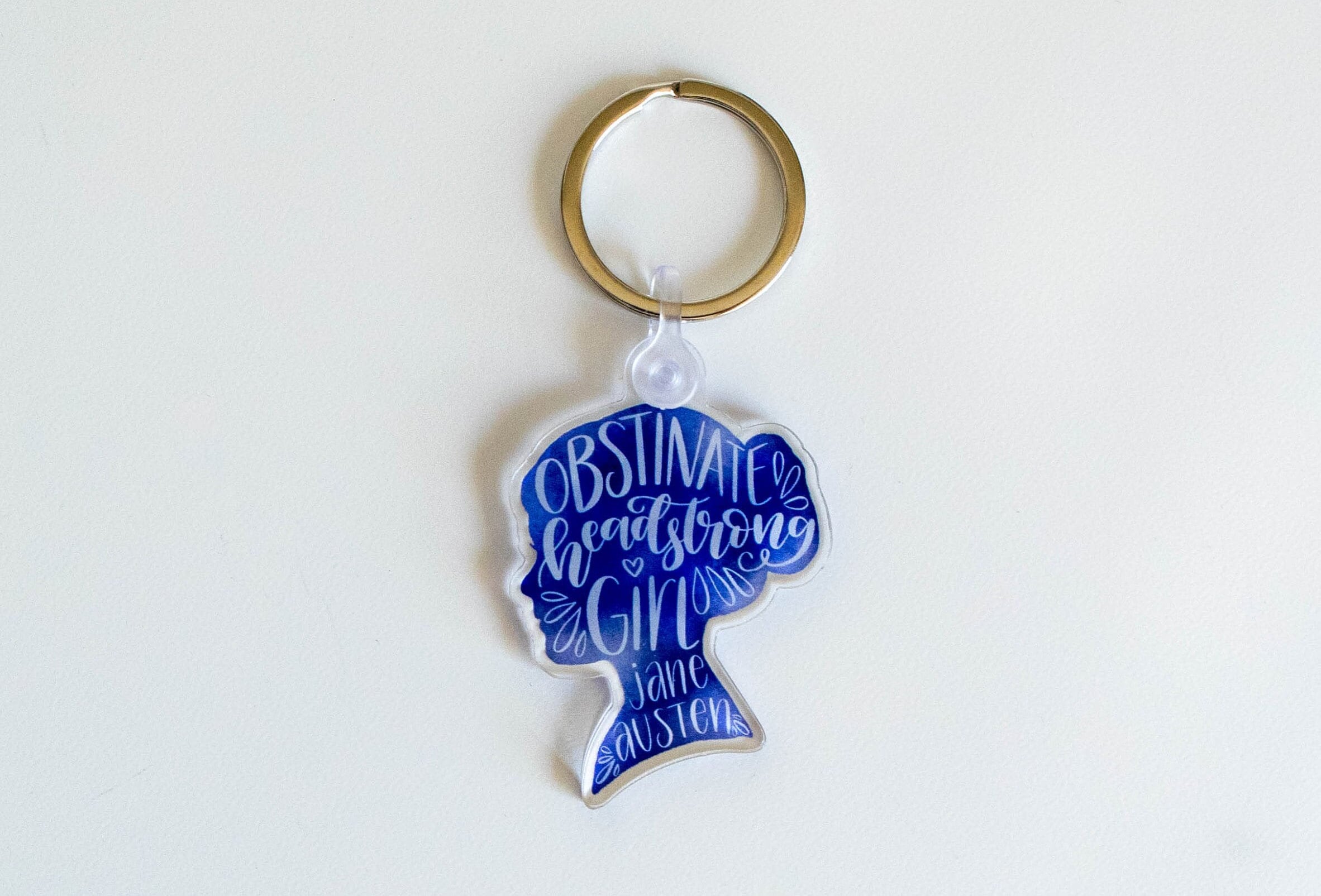 Jane Keychain Jane Austen Quote Keychain | Obstinate Headstrong Girl Key Chain ...