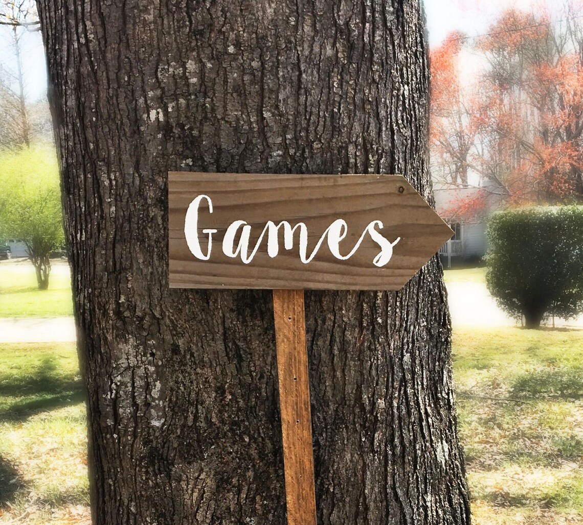 Games Sign Yard Games Sign Lawn Games Sign Wooden Games Etsy